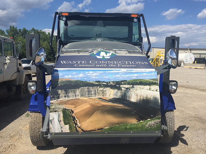  One of the many trucks in the Champ Landfill fleet.